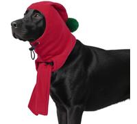 DORA BRIDAL Dog Santa Hat, Adjustable Dog Christmas Hat and Scarf, Chrisrtams Holiday Custom Outfit for Pet Cat, Red, L