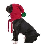 DORA BRIDAL Dog Santa Hat, Adjustable Dog Christmas Hat and Scarf, Chrisrtams Holiday Custom Outfit for Pet Cat, Red, S