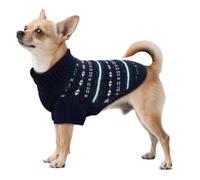 Dora Bridal Small Dog Sweater, Warm Knitted Puppy Turtleneck for Winter Christmas, Dog Clothes for Chihuahua, French Bulldog, Yorkie(S,Navy
