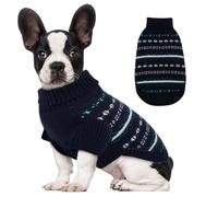 Dora Bridal Small Dog Sweater, Warm Knitted Puppy Turtleneck for Winter Christmas, Dog Clothes for Chihuahua, French Bulldog, Yorkie(L,Navy