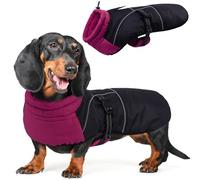 DORA BRIDAL - Winter Dog Jacket with Fleece Lining, Warm Dog Jacket with Reflective Strips, Adjustable Waterproof Pet Jacket, M