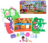 Dora, Explore & Play Rainforest Casita Playset, Dora and Boots Figures, Doll's house Furniture, Bilingual Phrases, Kids Toys for Girls and Boys Ages 3 and Up