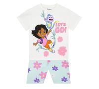 DORA Girls Outfit, Girls Tshirt And Shorts, Summer Clothes, Kids Shorts And T Shirt Set, White 6-7 Years
