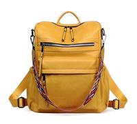 Dora & Liz Women Backpack Purse Fashion Leather Designer Ladies Convertible Travel College Shoulder Bags with Colorful Strap, Nylon Khaki, M