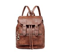 Dora & Liz Women Mini Backpack Purse Small Cute Retro Leather Daypacks Convertible Casual Shoulder Bag, Brown, S