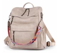 Dora & Liz Womens Backpack Purse Leather Backpack Purse for Women Travel Fashion Backpack Designer Ladies Shoulder Bags, Taupe, Medium