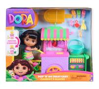 Dora, Pop 'N' Go Treat Cart with 15 Pieces, Transforming Cart and Toy Storage with 15.2-cm Dora Figure, Kids Toys for Girls and Boys Ages 3 and Up