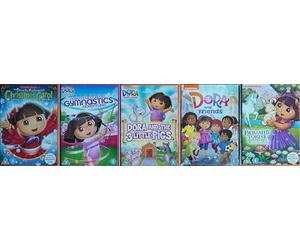 DORA THE EXPLORER 1-5 COLLECTION / 1. DORA AND FRIENDS / 2. ENCHANTED FOREST ADVENTURES / 3. 3 LITTLE PIGS / 4. FANTASTIC GIMNASTIC ADVENTURE / 5. CHRISTMAS CAROL = ULTIMATE 5x DVD SET