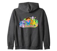 Dora The Explorer Classic Logo With Boots And Swiper Zip Hoodie
