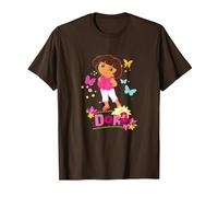 Dora The Explorer Colorful Butterflies Springtime T-Shirt, Men, Brown, 3X-Large