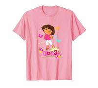 Dora The Explorer Colorful Butterflies Springtime T-Shirt, Men, Pink, XX-Large