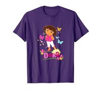Dora The Explorer Colorful Butterflies Springtime T-Shirt, Men, Purple, XX-Large