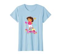 Dora The Explorer Colorful Butterflies Springtime T-Shirt, Women, Baby Blue, X-Small