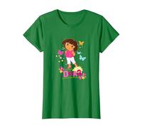 Dora The Explorer Colorful Butterflies Springtime T-Shirt, Women, Kelly Green, X-Large