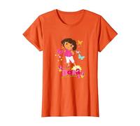 Dora The Explorer Colorful Butterflies Springtime T-Shirt, Women, Orange, X-Small