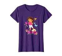 Dora The Explorer Colorful Butterflies Springtime T-Shirt, Women, Purple, X-Small