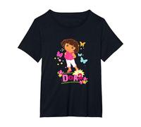 Dora The Explorer Colorful Butterflies Springtime T-Shirt, Women's Plus, Black, 5X
