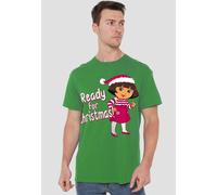 Dora The Explorer Dora Ready For The Holidays Unisex T-Shirt, Kelly Green | Size: 4XL Dora The Explorer Green 4XL