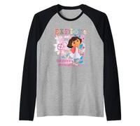 Dora The Explorer Explore with Me! Textured Design Raglan Baseball Tee
