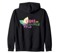 Dora The Explorer Floral Lettering Zip Hoodie
