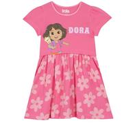 Dora The Explorer Girls Dress, Cotton Summer Dress, Short Sleeve Girls Dresses, Cotton Dresses, Pink 6-7 Years