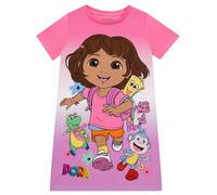 Dora The Explorer Girls Nightdress, Short Sleeve Girls Pyjamas, Nighties For Kids, Pink 6-7 Years