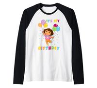 Dora The Explorer It's My Birthday Balloons Raglan Baseball Tee