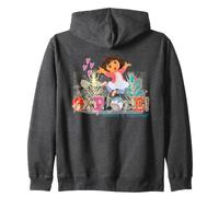 Dora The Explorer Let's Explore! Textured Design Zip Hoodie