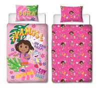 Dora The Explorer Officially Licenced Single Duvet Cover Set | Hola Design | Reversible 2 Sided Bedding Including Matching Pillow Case | Perfect For Kids Bedroom | Polycotton