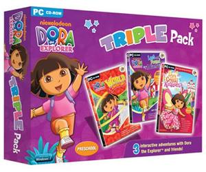 Dora The Explorer Triple Pack; Includes Dora saves the Crystal Kingdom, Dora's Lost & Found Adventure & Dora's World Adventure (PC)