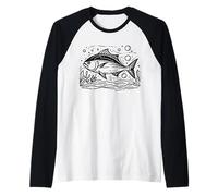 Dorado Line Art Fish Lover Raglan Baseball Tee