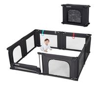 Doradotey Baby Playpen, Shape & Size Adjustable Large Playard for Toddlers, Foldable Playpen Baby Fence Indoors Play Center Yard, Breathable Mesh Anti-Fall Play Pen 79x71, Black