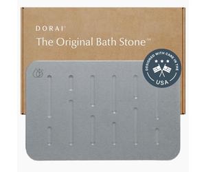 Dorai Home Bath Stone Mat 23.6"x15.4" - Luxury Diatomite Stone Mat, Quick-Dry, Non-Slip, Rain Ash
