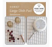 Dorai Home Dish Pad - Collapsable Stone Dish Drying Mat with Diatomaceous Earth for Quick Drying - Ultra Absorbent - Encased in Woven Silicone - Eco-Friendly, Foldable - Large 24.6" x 16.5", Sandstone