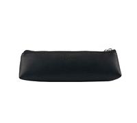 Doraking Pencil Case - Black PU Leather Small Pencil Pouch - Students Stationery Pouch - Zipper Bag for Pens, Pencils, Markers - Multipurpose Use - Great Gift
