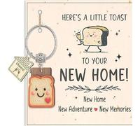 Doraler New Home Gifts for Couples, First Home Keyring, Our First Home House Keyring Keychain, Housewarming Gifts New Home, Moving In Gifts for Friend, Funny House Warming Card