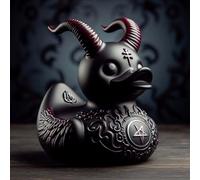 Doraler Satan Duck Figurines Statues,Gothic Ducks Home Decor, Quirky Punk Ducky Resin Sculpture Halloween Decor Ornaments Collectible Figures,Home Decor Gift for Her Him Dad Mum