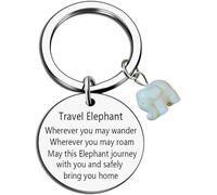 Doraler Travelling Gifts,Travel Presents,Travel Turtle Keychain, Cute Turtle Keychain Keyring Pendants Good Luck Charm for Women Men (White Travel Elephant Presents)