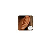 DORANA 3 Pairs 925 Sterling Silver Stud Earrings for Women Hypoallergenic Silver Studs Earrings Dainty Small Cubic Zirconia Dot Stud Earring Tiny Cute Earring Set for Multiple Piercings