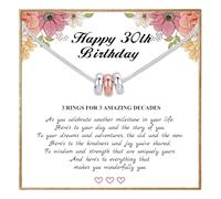 DORANA 30th Birthday Gifts for Women,925 Sterling Silver Circle Necklace Happy 30th Birthday 3 Decade Necklaces Jewellery Gifts with Cards for Daughter Mom Grandma Sister Friend