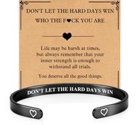 DORANA This Too Shall Pass Bracelet Cuff Bracelets For Women Motivational | Dont Let The Hard Days Win Bracelet For Women with Encouragement Card Inspirational Jewellery Gift for Family Friends