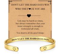 DORANA This Too Shall Pass Bracelet Cuff Bracelets For Women Motivational | Dont Let The Hard Days Win Bracelet For Women with Encouragement Card Inspirational Jewellery Gift for Family Friends