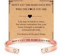 DORANA This Too Shall Pass Bracelet Cuff Bracelets For Women Motivational | Dont Let The Hard Days Win Bracelet For Women with Encouragement Card Inspirational Jewellery Gift for Family Friends