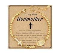 DORANA Virgin Mary Silver Beaded Bracelets for Women Rosary Bracelet Baptism First Communion Confirmation Gifts Christian Religious Catholic Jewelry Easter Stuffers, adjustable, no gemstone