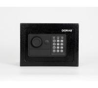 DORAS 4.6L Wall Mounted Digital Safe Box, Black With Override Key And Interior Lighting