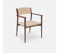 Dorau Weaving & Solid Ash Table Armchair Walnut Color Stained