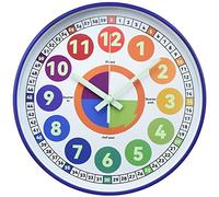 DORBOKER Kids Wall Clock Learning Clock for Kids,Silent luminous Wall Clock for Bedroom, Glow in The Dark Clock Telling Time Teaching Clock, Girls Boys Children Room Decor(Purple, 30cm 12inch)