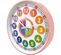 DORBOKER Luminous Wall Clock for Bedroom Silent Glow In The Dark Clock Learning Time Telling Time Kids Clock For Classroom Girls Boys Room Decor (Peach Pink,30cm 12inch)