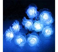 Dorccsi 20FT Cute Rose Flower Fairy Lights, 30 LED Solar String Lights, Waterproof Decorative Solar Lights for Garden Fence Patio Yard Lawn