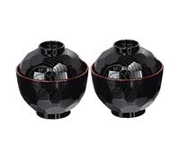 Dorccsi 2PCS Miso Soup Bowls, Traditional Japanese Bowls, Lightweight Plastic, Black & Red, 10.5cm, 1 Cup Capacity, Ideal for Rice, Noodles, Soup